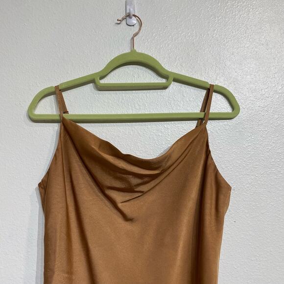 Elan Caramel Brown Sofia Cowl Neck Cami Top Sz M - Picture 3 of 11